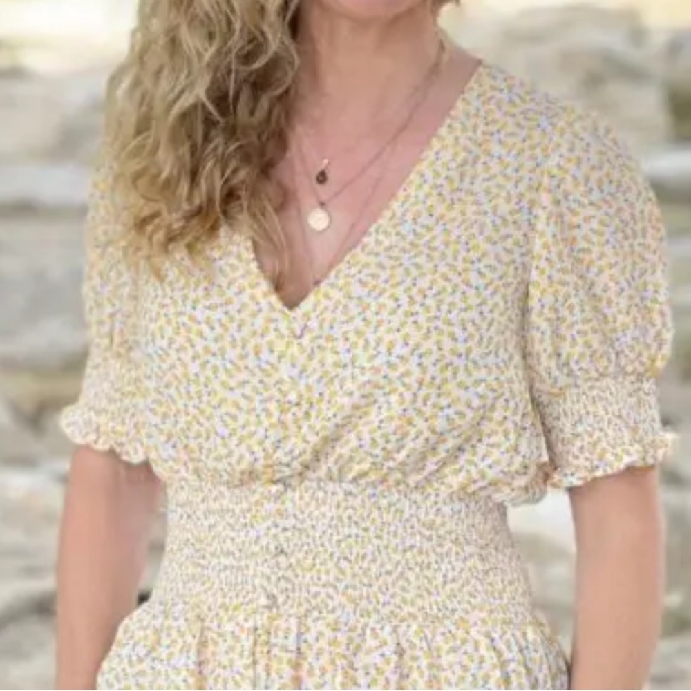 Sienna Sky Yellow Floral Boho Blouse